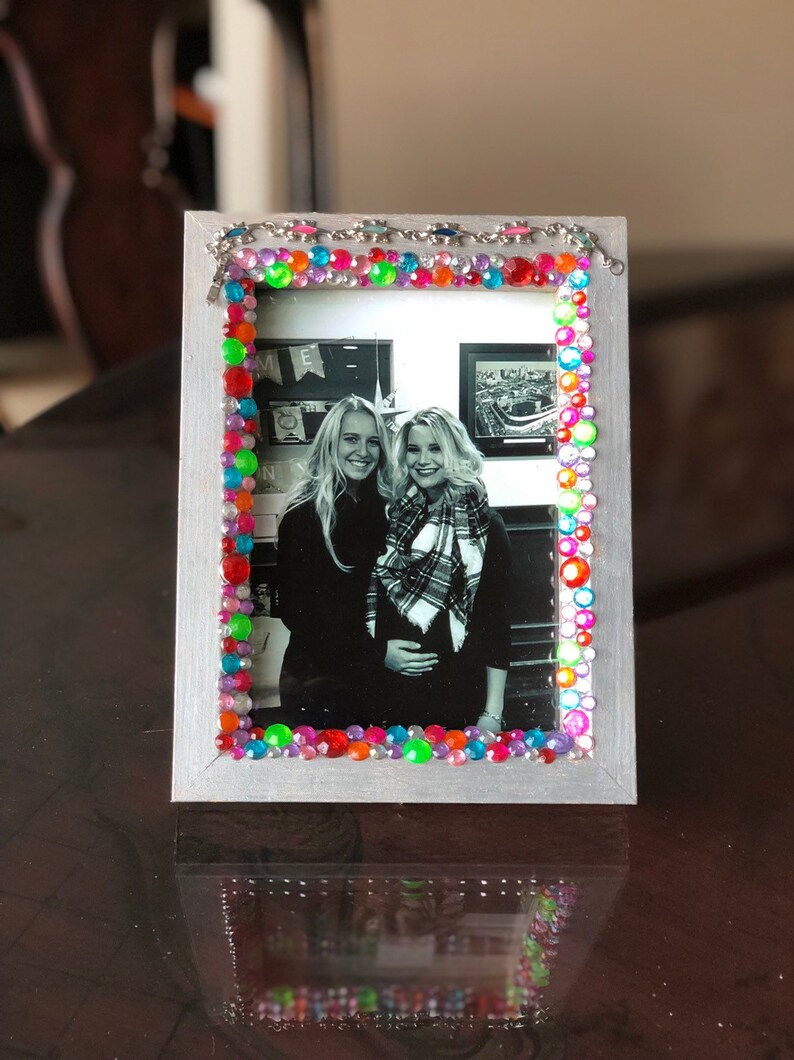 Jeweled Frame 5x7. Teen Room Decor Gecko Silver Frame Kids Room Decor Fun Bedroom Decor