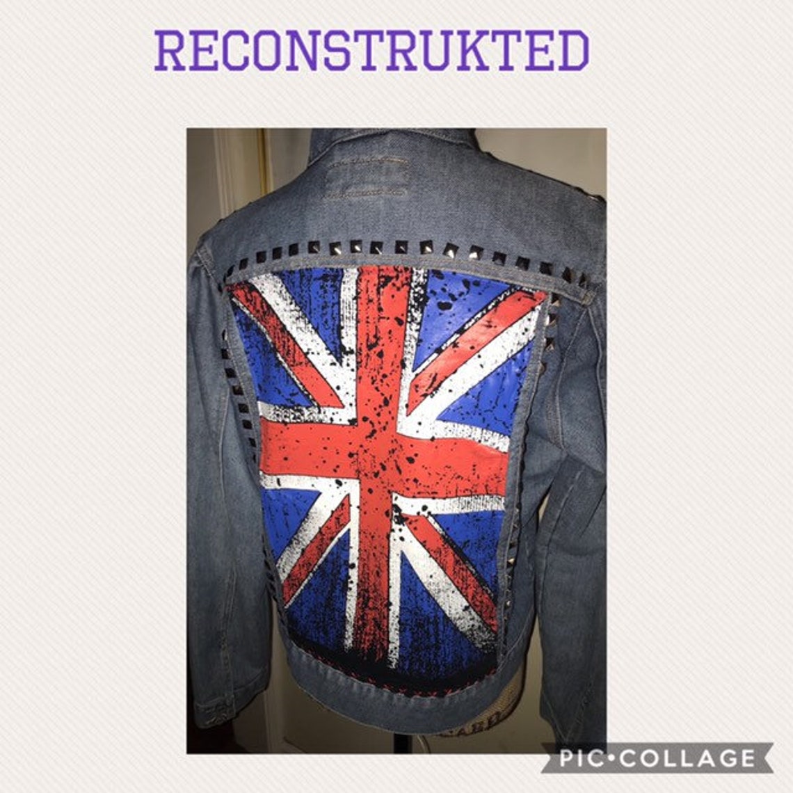Up-Cycled Union Jack Denim Jacket with Patriotic Peace Patch | Etsy