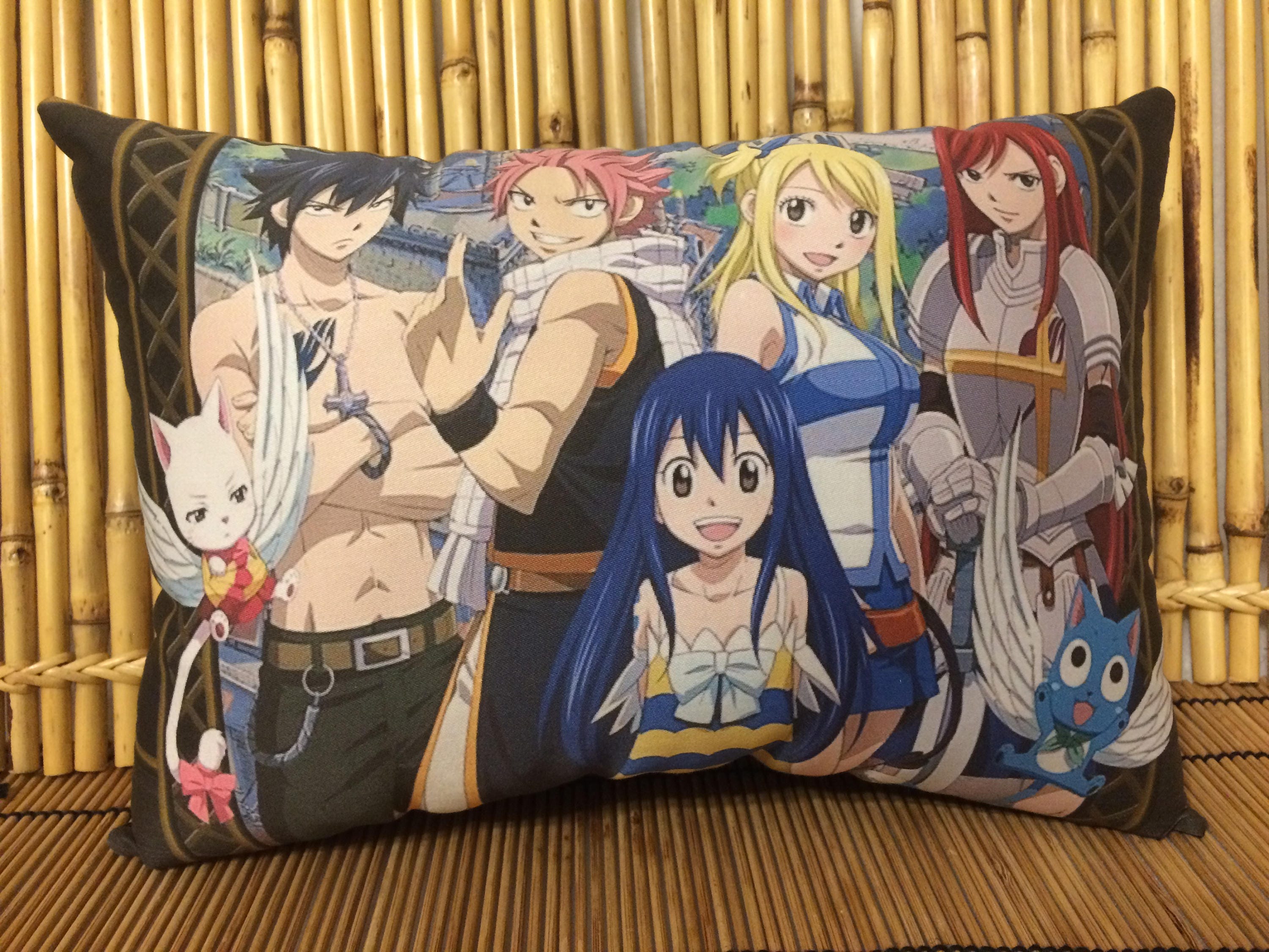 Fairy Tail Anime Pillow Feat Natsu Lucy Gray Erza Wendy Happy And Carla