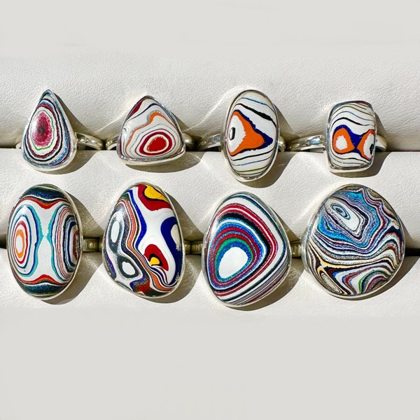 Authentic Fordite Ring / Adjustable Ring / Detroit Motor Agate / Made in USA America / Upcycled / One of a Kind Ring / 925 Sterling