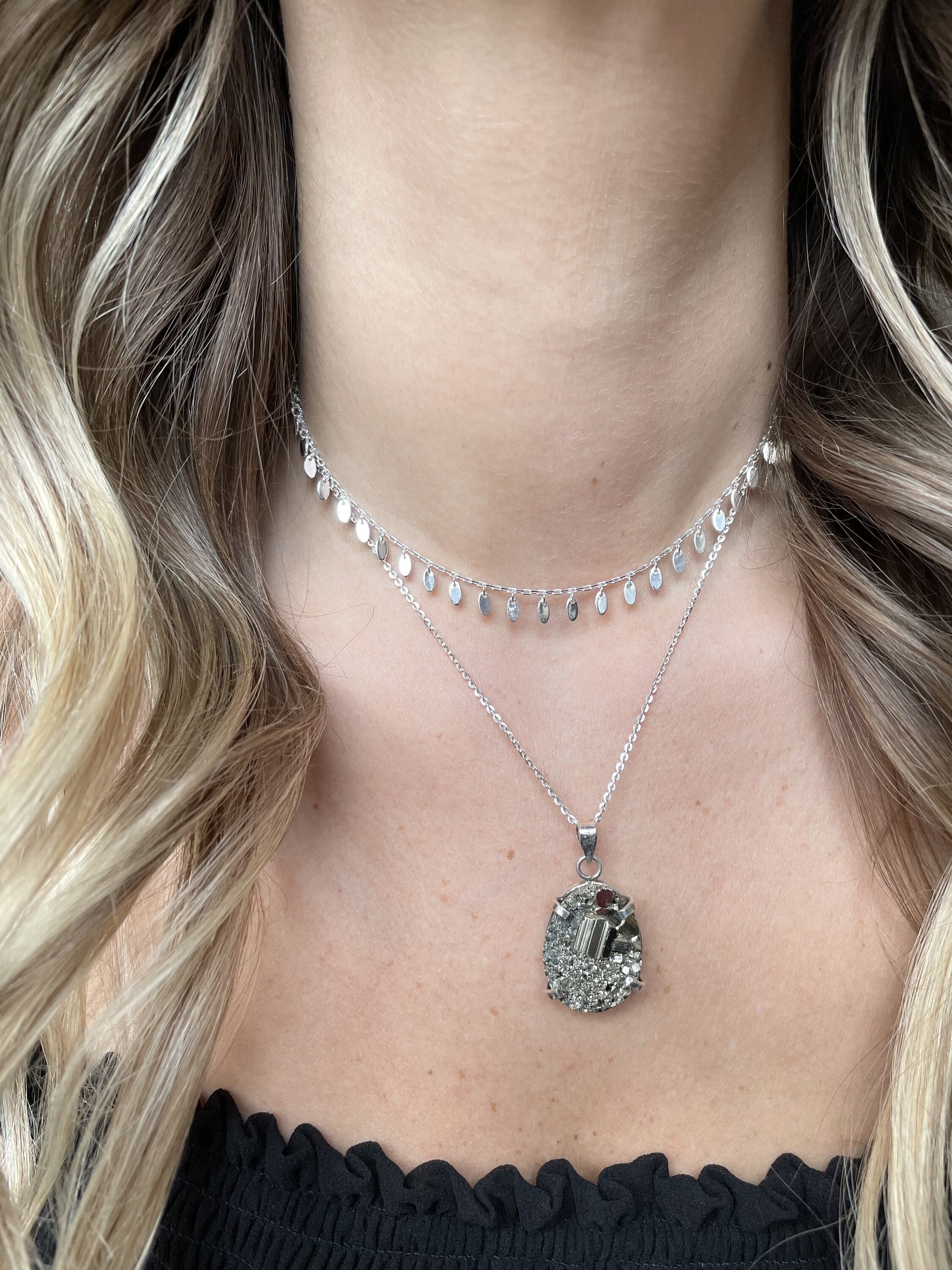 Small Pyrite Necklace Silver Teardrop - Etsy Small Pyrite Necklace Silver Teardrop - Etsy