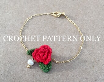 Crochet Pattern Rose Bracelet