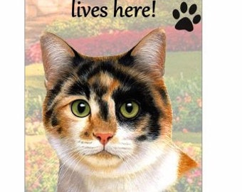 Panneau De Bois Chat Calico Un Chat Pourri Gate Vit Ici Etsy France