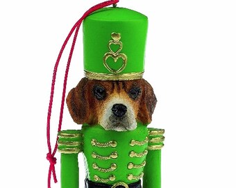 Perfect Gift for Beagle Lovers Measures 5/'/' tall. Beagle Nutcracker Christmas Ornament Hand Painted and Handcrafted