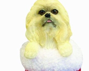LIMITED EDITION Chris Hoy PEKINGESE Dog Porcelain Handpainted Christmas Ornament