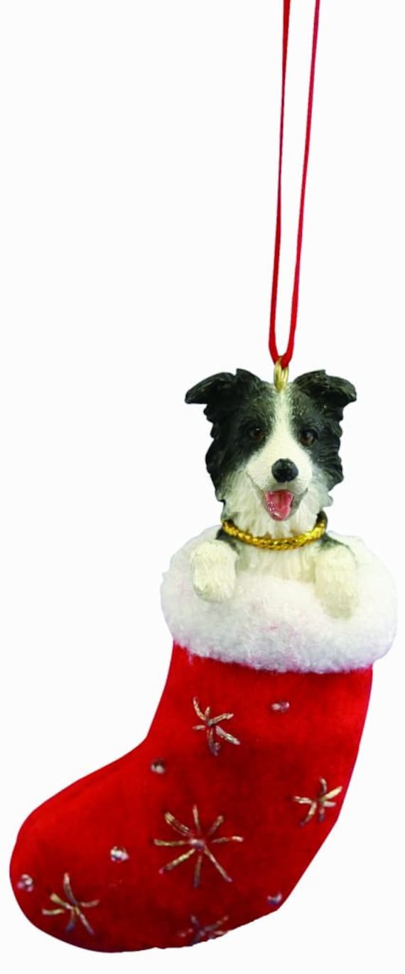 Border Collie Christmas ornament handpainted and handcrafted. | Etsy
