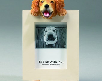 Golden Retriever Picture Frame makes a Perfect gift for Golden Retriever Lovers- Hand Painted Holds a 2 1/2 x 3 1/5 Picture