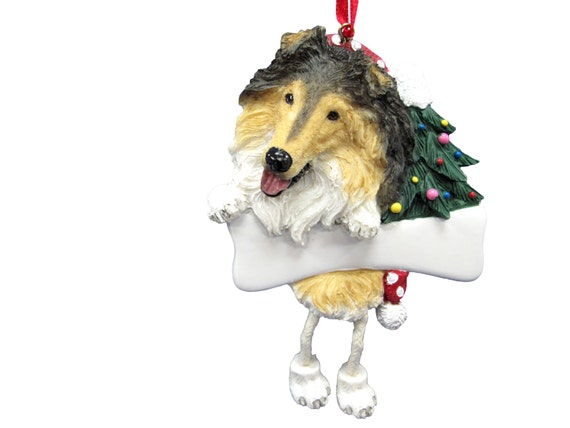 Collie Doghouse Ornament Hand Painted Easily Personalized 