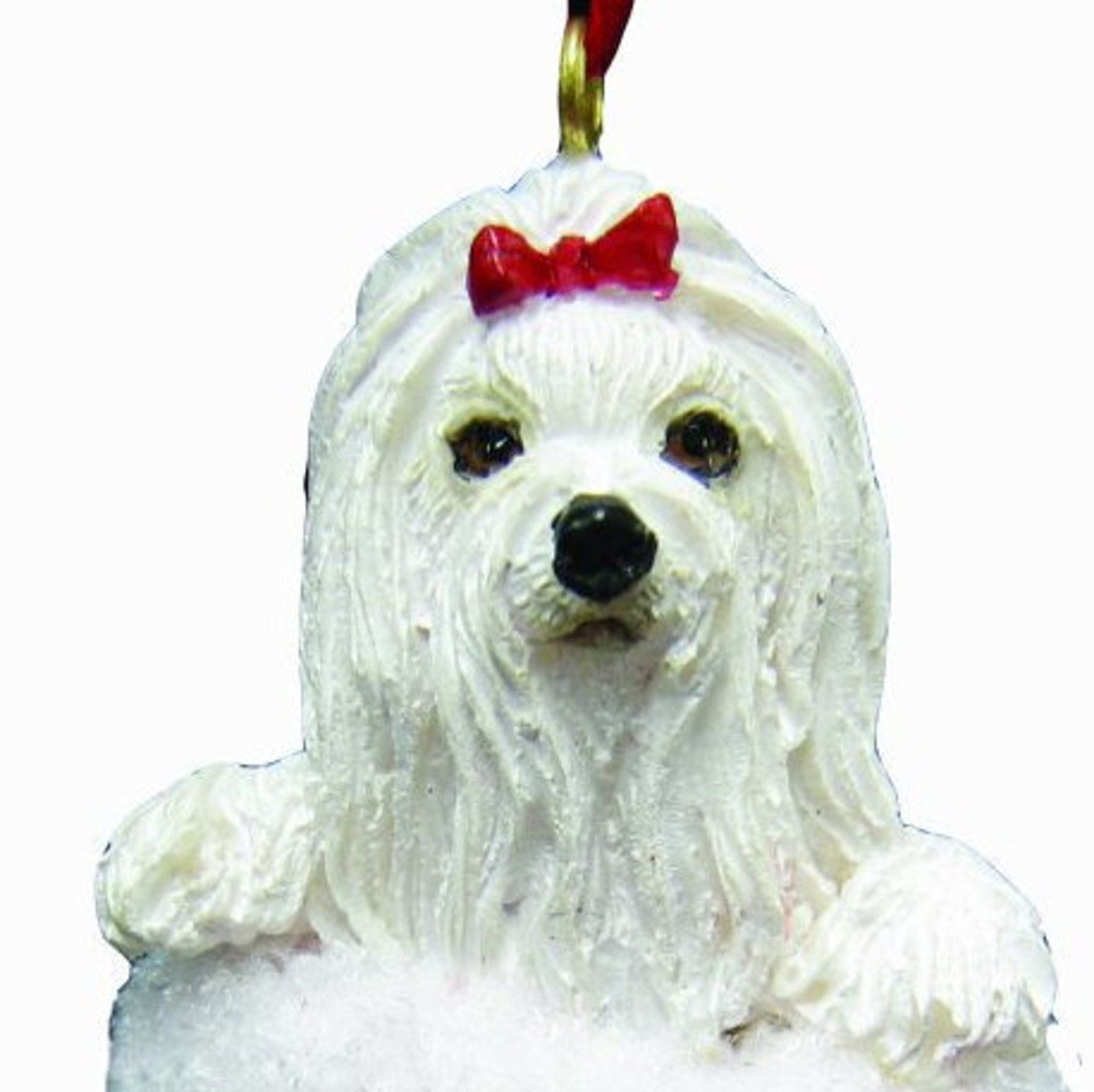 Maltese Christmas ornament handpainted and handcrafted. Etsy