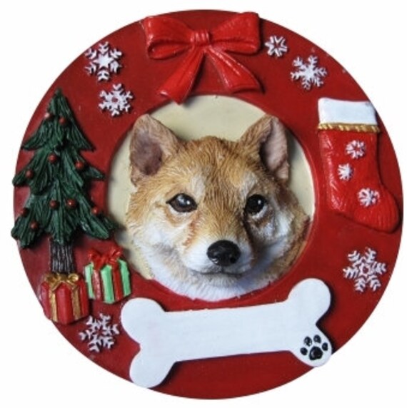 Shiba Inu Ornament Personalized With Your Dogs Name Hand Painted With A Brush Measures 375 Diameter