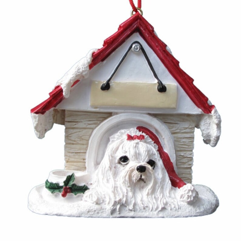 Maltese Gift Maltese Christmas Ornament With Back Etsy