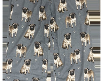 Pug Unisex Cotton Blend Pajama Bottoms – Super Soft and Comfortable – Perfect for Pug Gifts