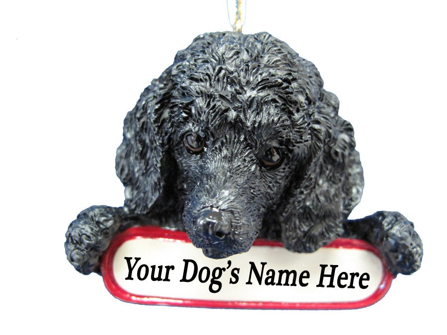 Black Poodle Ornament With Personalized Name Plate A Great Etsy