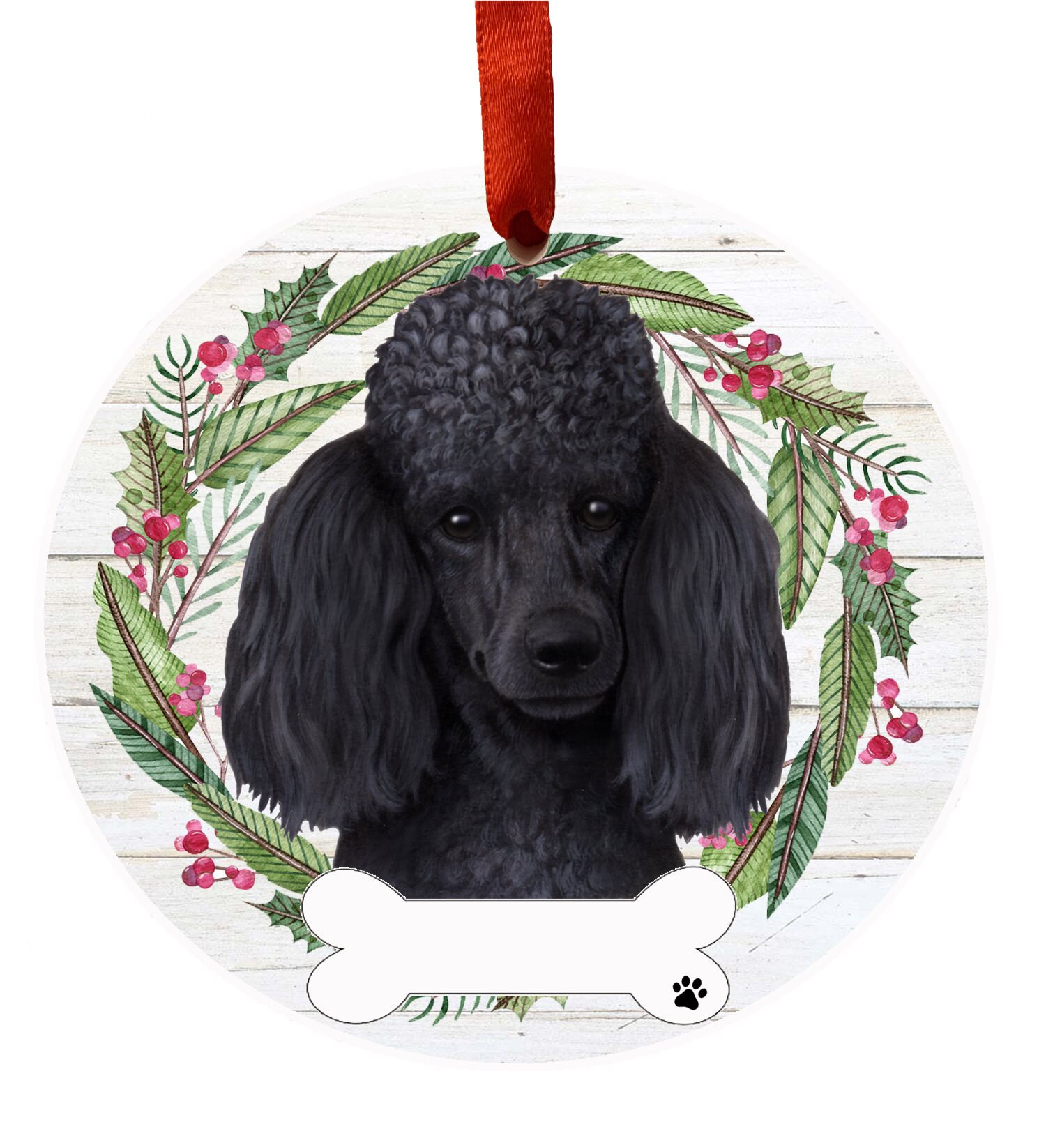 Black standard poodle christmas ornament Clearance
