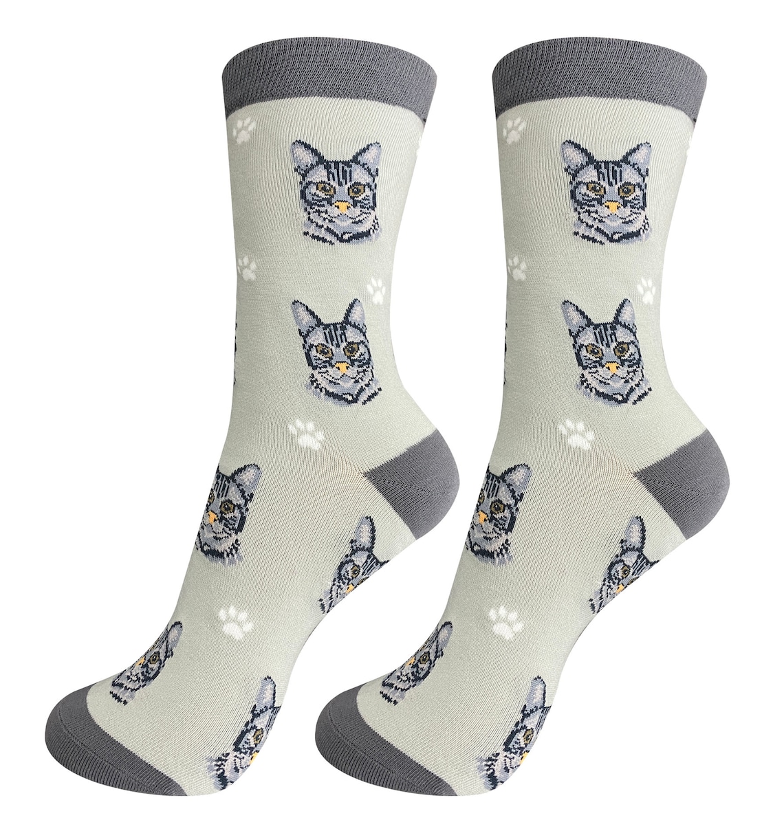 Tabby Cat Socks 200 Needle Count Cotton Socks Life Like Etsy
