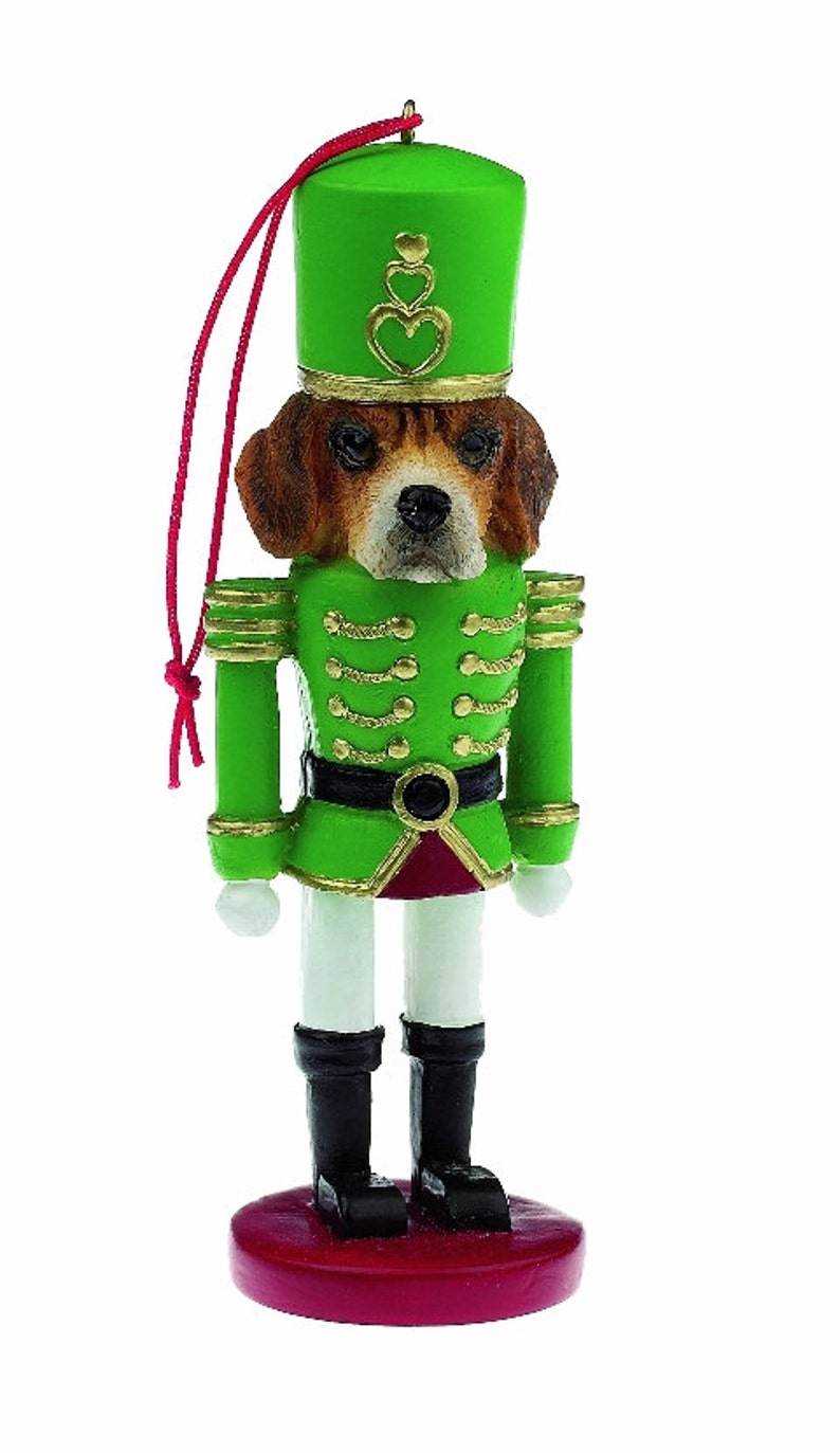Perfect Gift for Beagle Lovers Measures 5/'/' tall. Beagle Nutcracker Christmas Ornament Hand Painted and Handcrafted