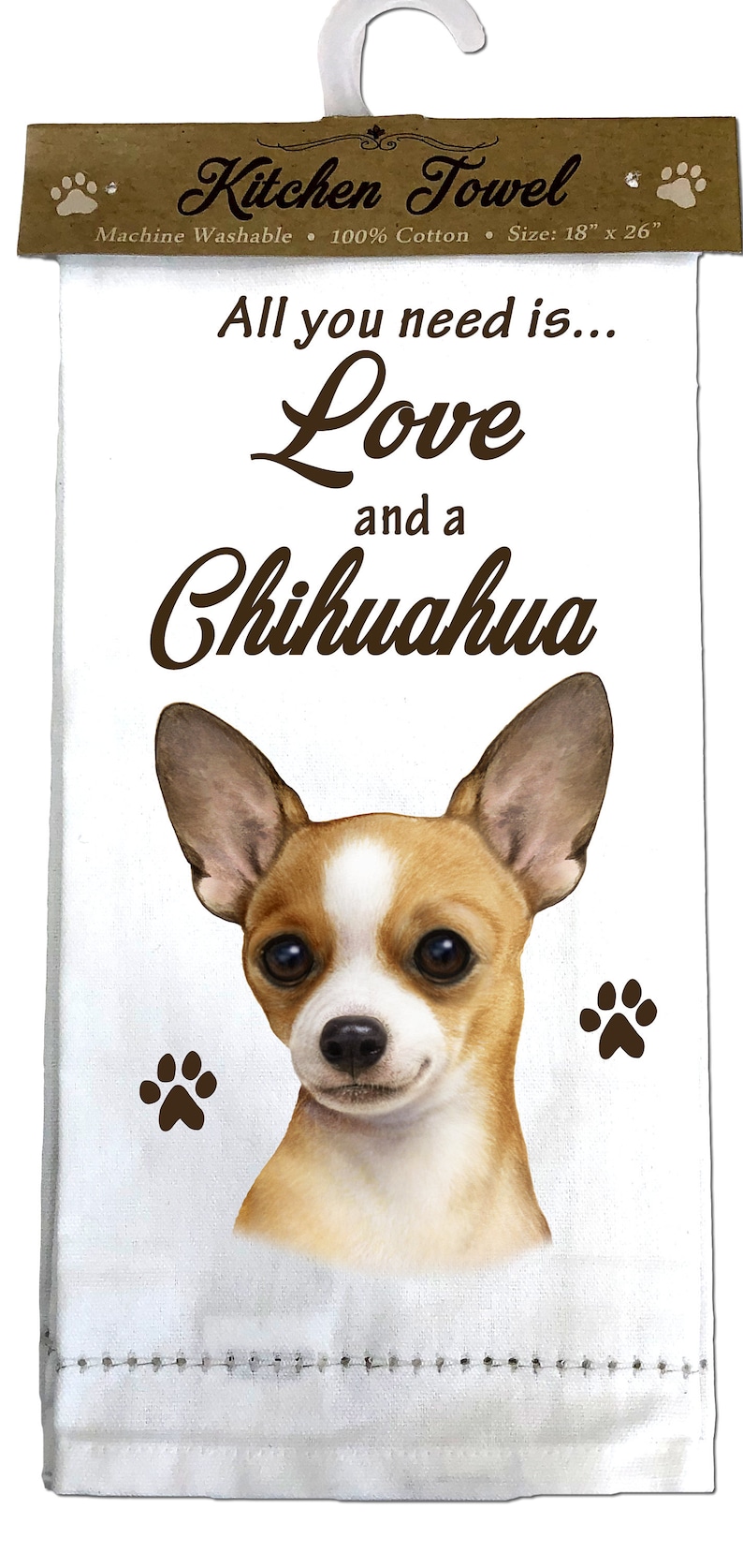 Chihuahua Kitchen Towel Tea Towel Perfect for Kitchen Use Machine Washable Chihuahua Gifts 100/% Cotton
