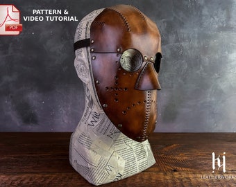 Patrón de máscara de verdugo de cuero: Traje medieval (Patrón PDF)