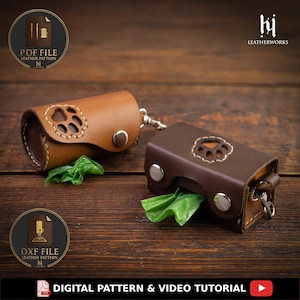 Dog Poop Leathe Bags Pattern, Waste Bag Holder, Leather Laser Cuttern Pattern, DXF & SVG Template