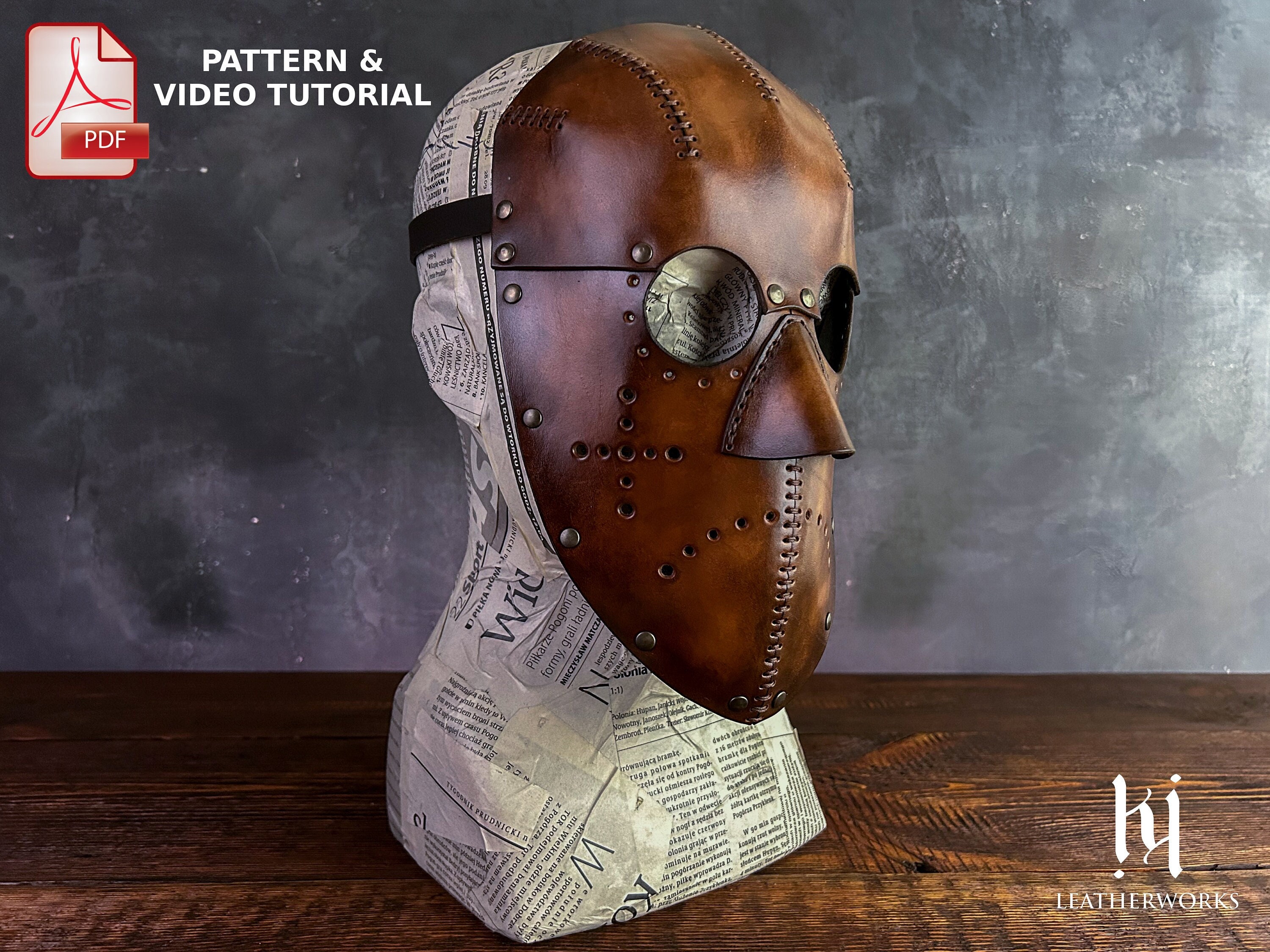 革製の死刑執行人マスクのパターン：中世の衣装（PDFパターン） - Etsy
