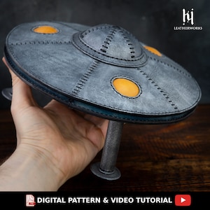 UFO Leather Pattern/ Flying Saucer Toy Pattern/ Spacecraft DIY Digital Template