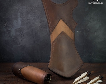 Leather Quiver Pattern DIY / Medieval Turkish Quiver / Set for the Archer / Archery Arm Guard PDF
