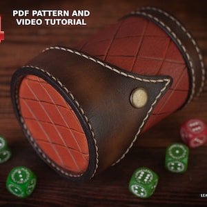 Leather Dice Cup Pattern / Fantasy Dice Cup / L.A.R.P. Dice Cup Pattern/ PDF Video Tutorial