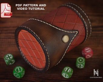 Leather Dice Cup Pattern / Fantasy Dice Cup / L.A.R.P. Dice Cup Pattern/ PDF Video Tutorial