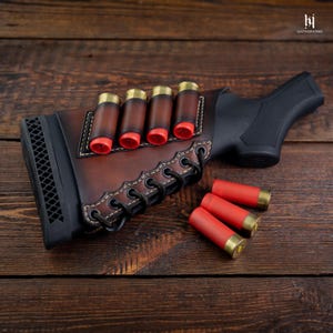 Mossberg Maveric Stock Ammo Pouch - Hagelpatronhållare i läder - Daniel Custom Listing