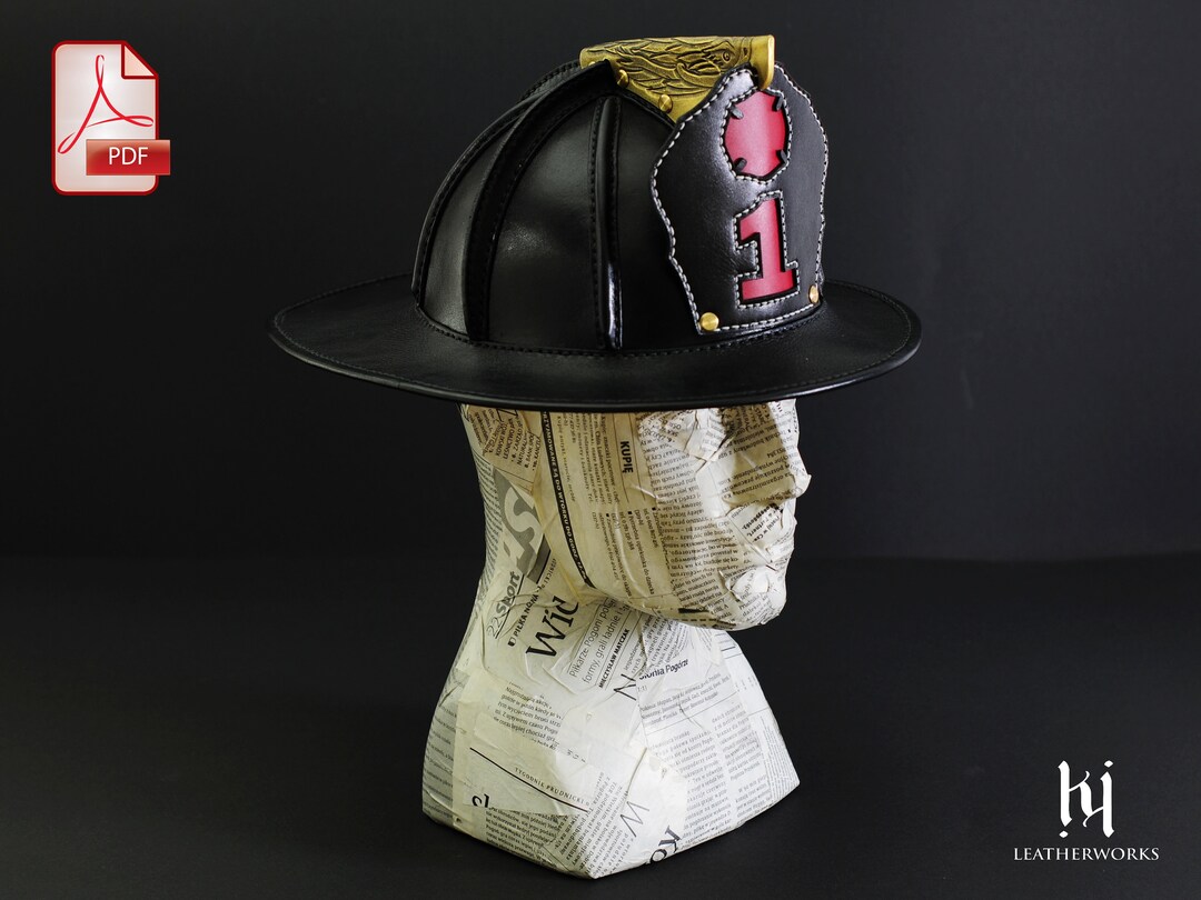 Firefighter Leather Helmet Pattern PDF / Three Sizes SML / Video Tutorial / DIY /pdf US Letter