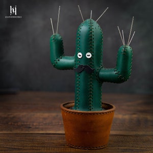 Leather Cactus Pincushion Pattern PDF / Cactus Pin cushion/ Leather Pattern / DIY Cactus / Leaher Template PDF