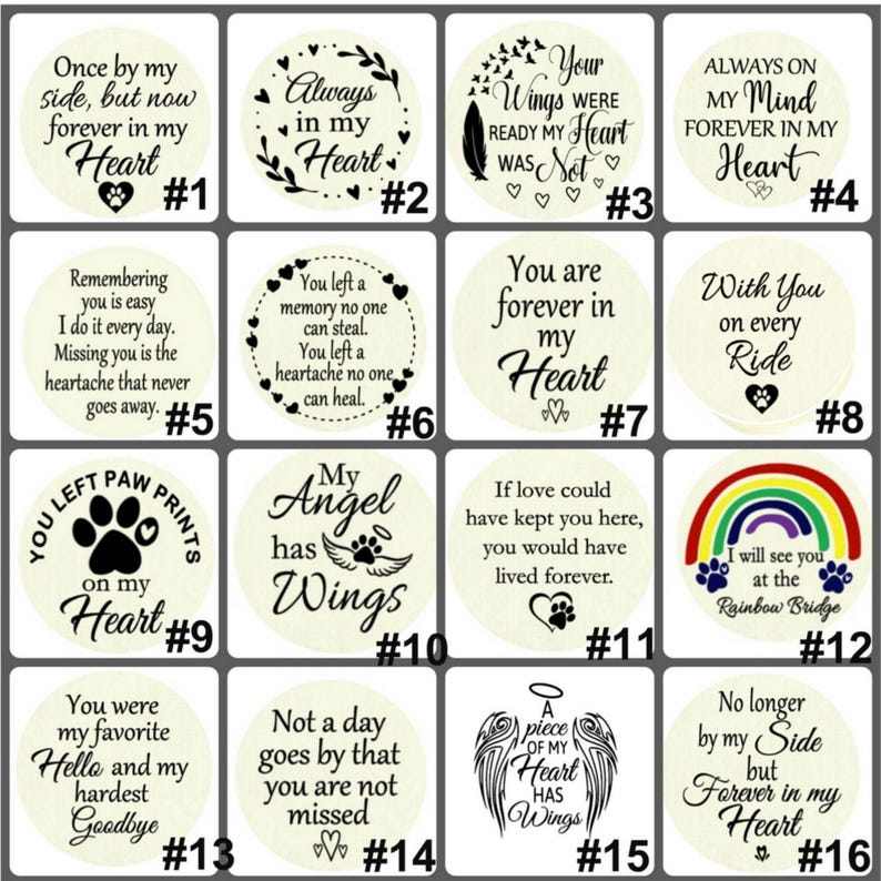 Pet Memorial Photo Car Hanging Charm, Quote Choices, Pet Loving Memory Remembrance Gift for Rear-View Mirror image 11