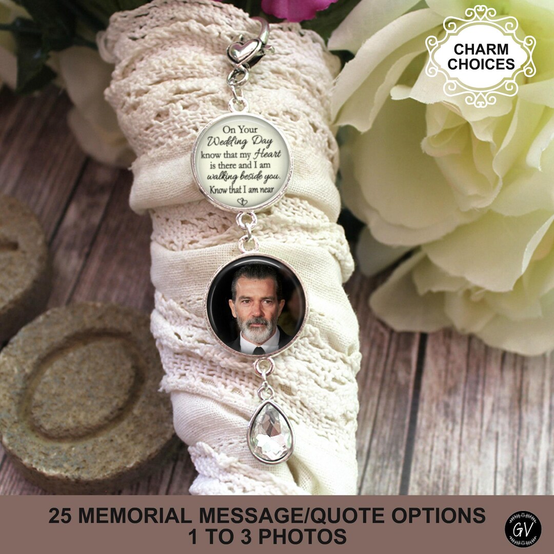 Memorial Photo Bridal Bouquet Charm, Personalized With Photo, Memory ...