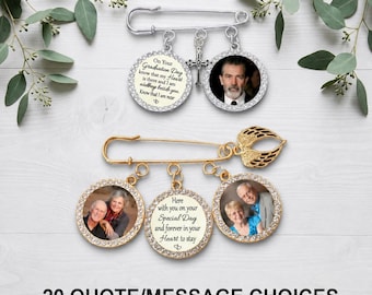 Graduation Memorial Photo Gown Charm Pin, Silver or Gold, 1 or 2 photos, Pendant for Gown Graduation Ceremony, Gift for Graduate