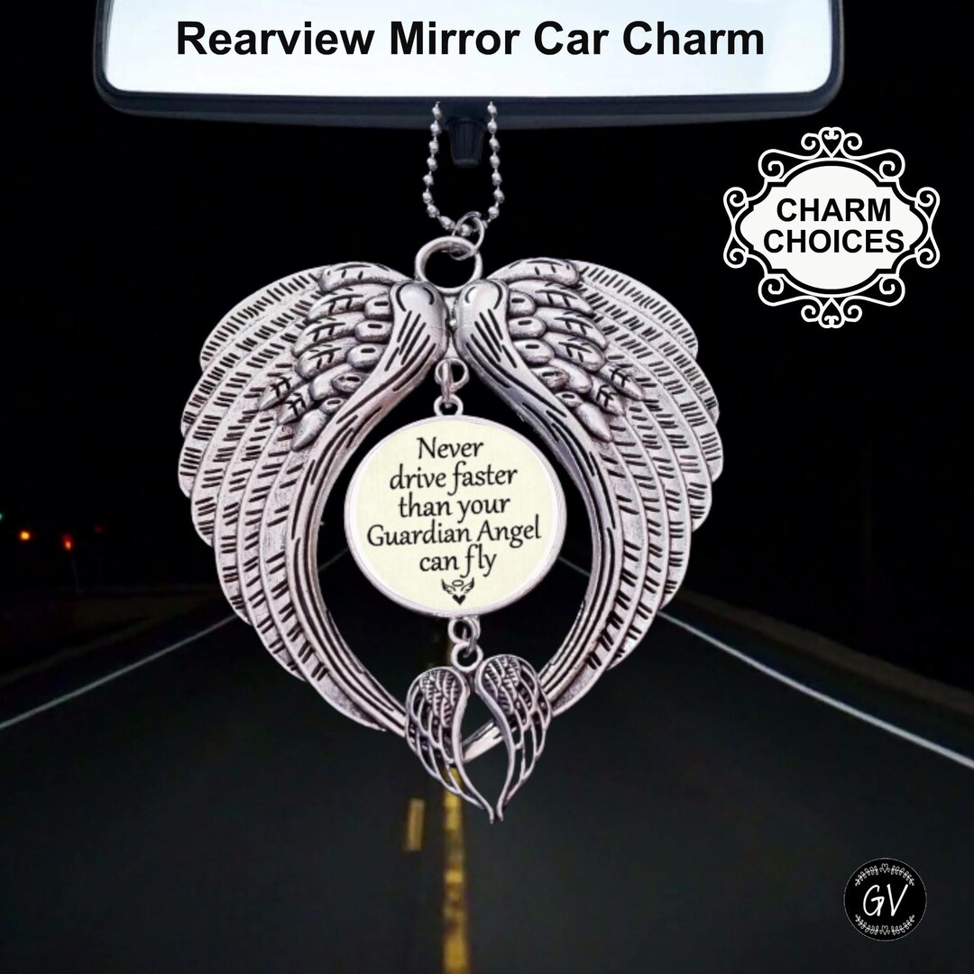 Drive Safe Keychain - "Never Drive Faster Than Your Guardian Angel Can Fly" Gift For New Drivers - View #6