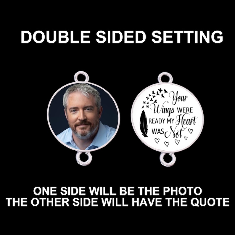 Car Rear View Mirror Photo Memorial Charm, Choose Your Quote, Custom Ornament Hanger Charm, Double Sided Photo Bild 12