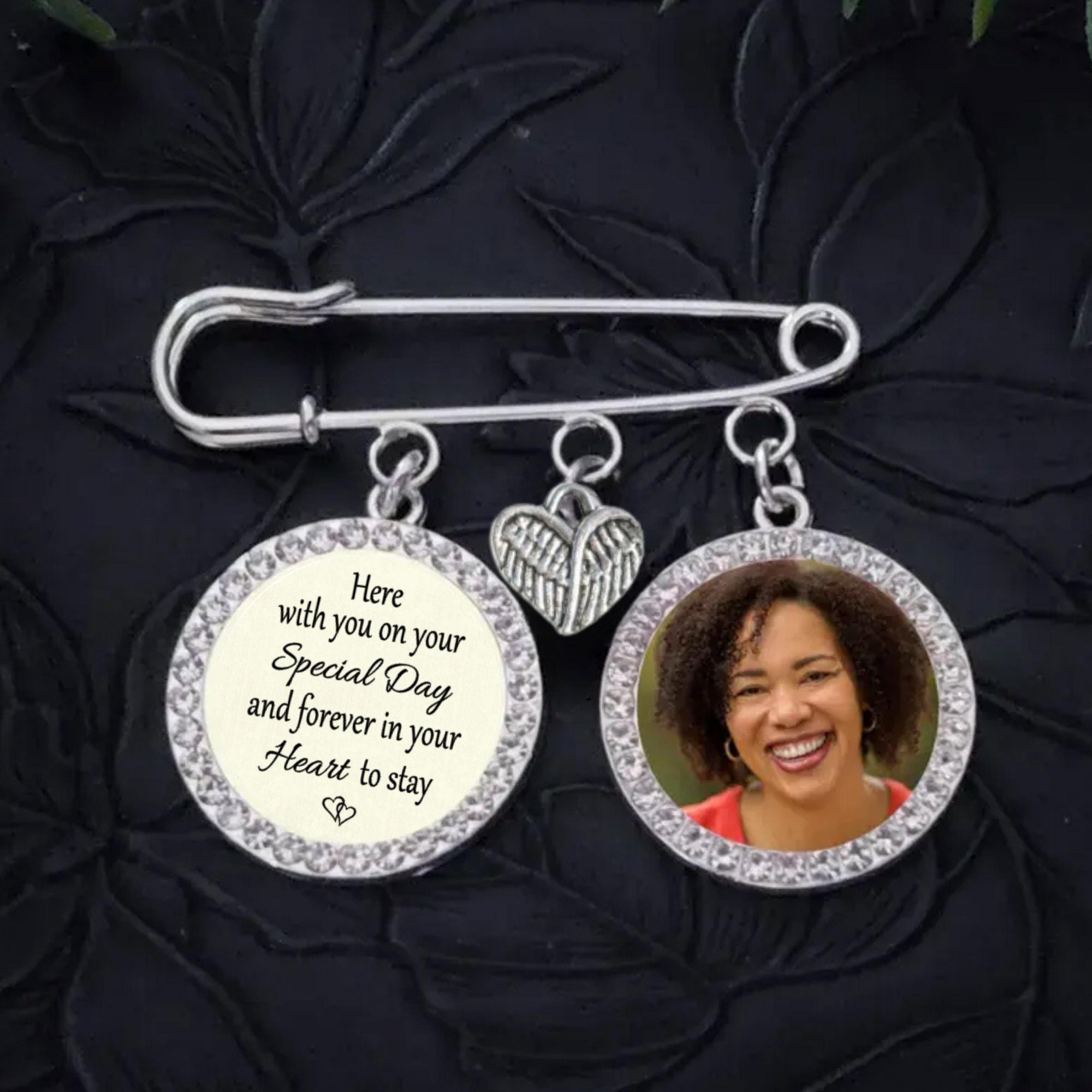 Graduation Memorial Photo Gown Charm Pin, Silver or Gold, 1 or 2 Photos ...