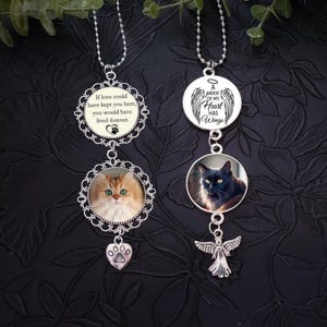 Pet Memorial Photo Car Hanging Charm, Quote Choices, Pet Loving Memory Remembrance Gift for Rear-View Mirror image 8