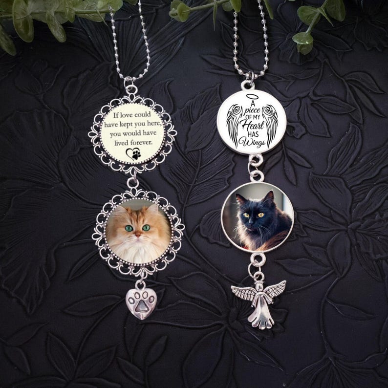 Pet Memorial Photo Car Hanging Charm, Quote Choices, Pet Loving Memory Remembrance Gift for Rear-View Mirror image 8