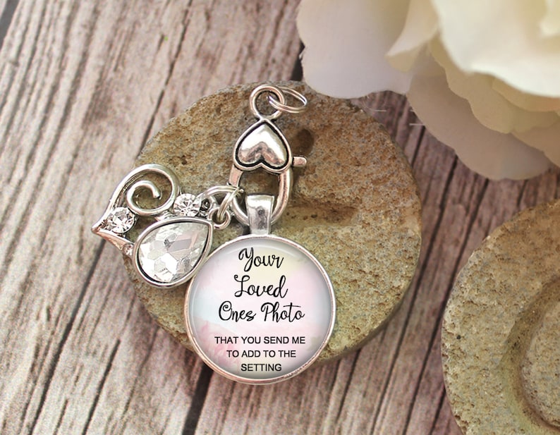 Dad You Walk Beside Me Every Day Wedding Bouquet Photo Charm Double Sided Reversible