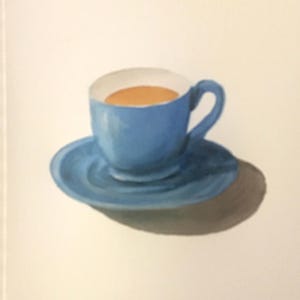 Tazza da tè 7x10 pollici Dipinto originale acquerello (non stampa)