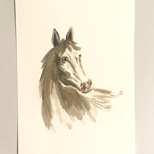 Cavalo Pintura original em aquarela (não impressa)