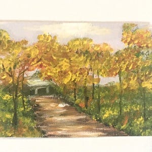 Aceo pequena pintura a óleo original Aceo paisagem pintada à mão