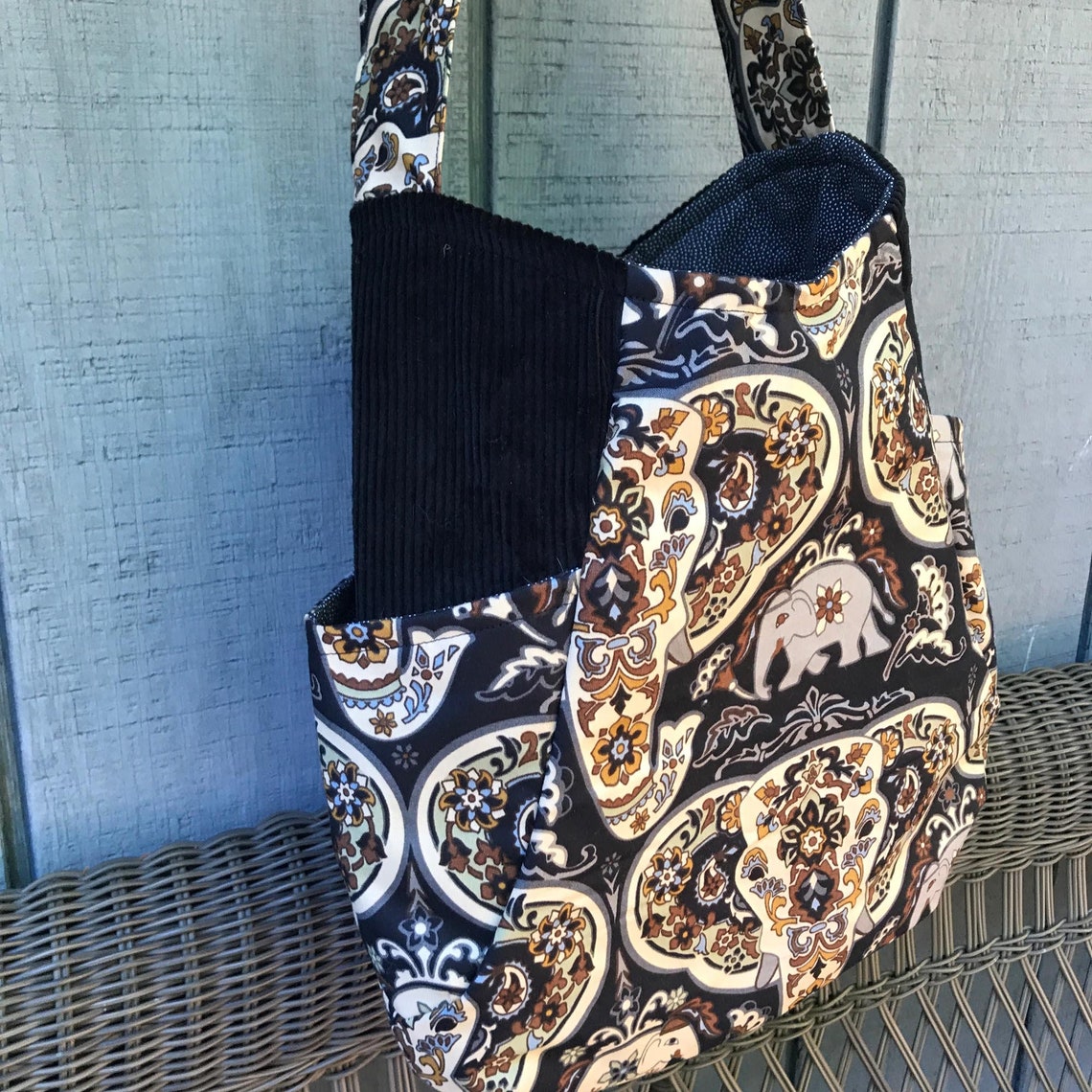 Shoulder Bag With Elephant Print Brown and Black Many - Etsy