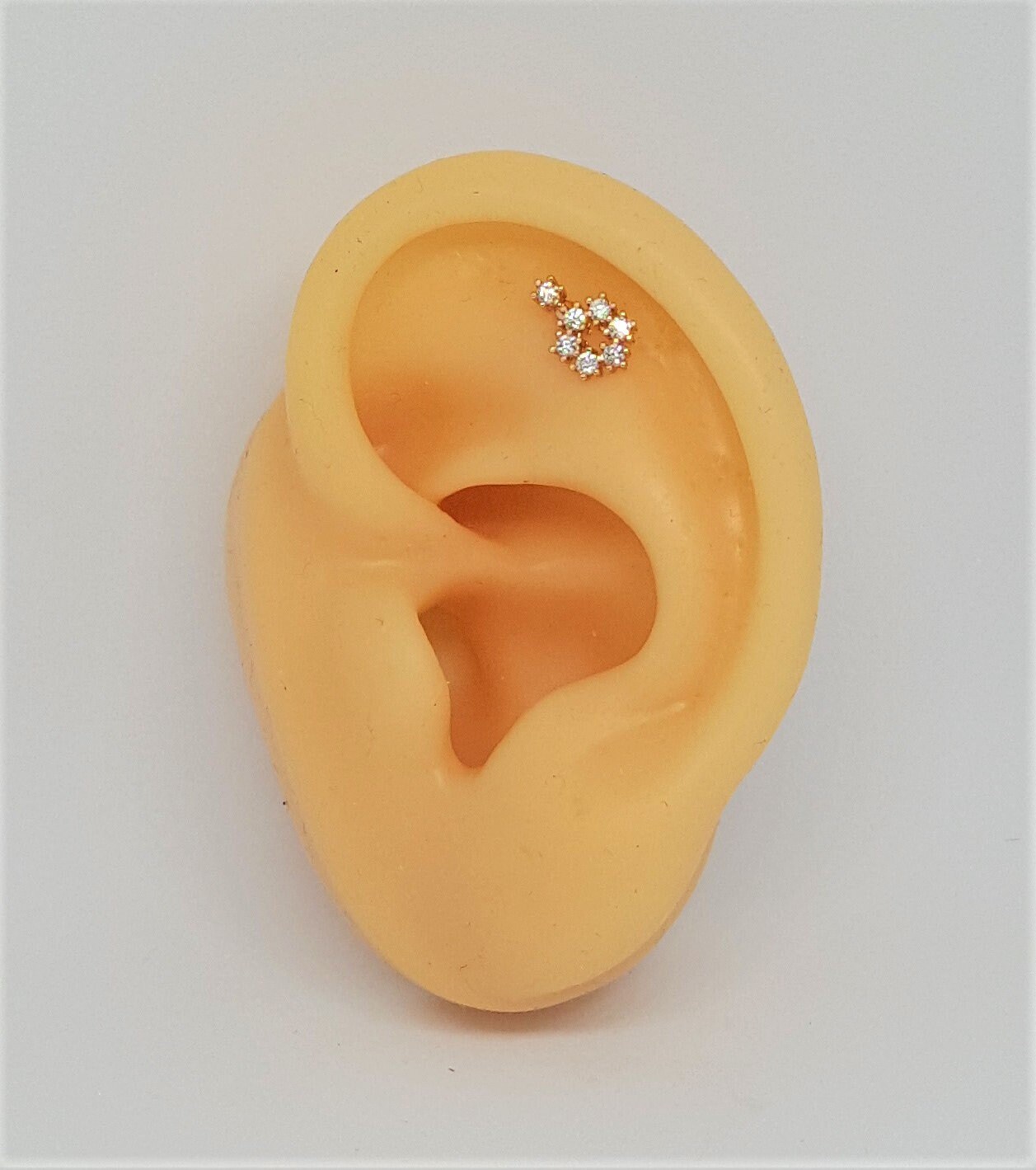 CZ Circle Cartilage Stud Simple Tragus Earring 20g Ball Back Etsy