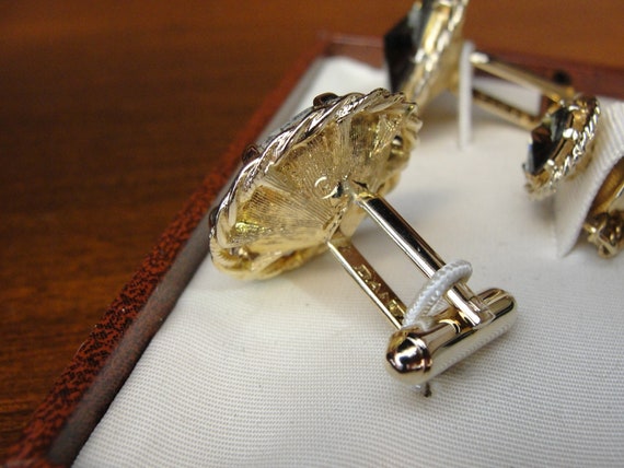 vintage Dante smoky quartz cufflink and tie pin s… - image 3