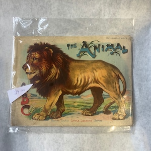 The Animal ABC Linen Print Vintage 1900s