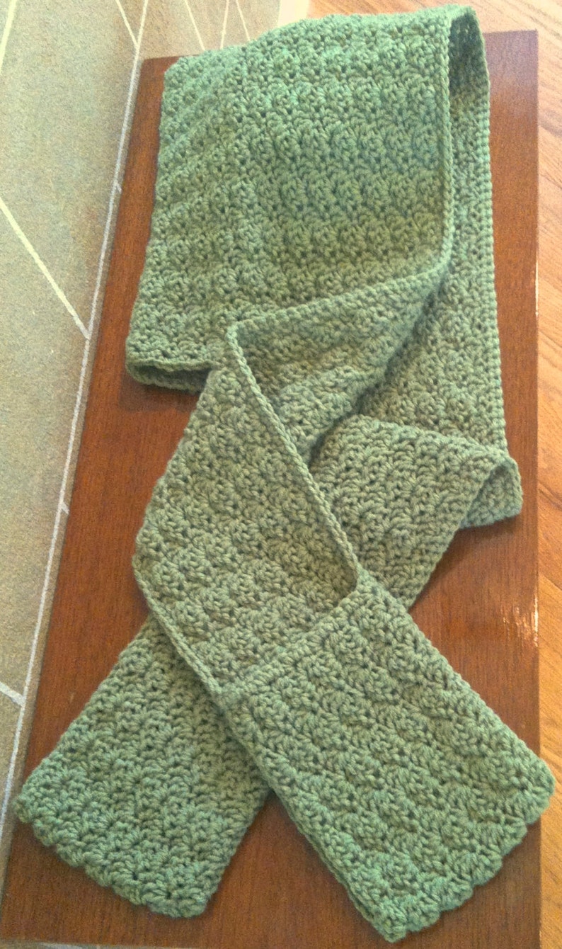 Hooded Scarf With Pockets Crochet Large Stitch Warm Etsy