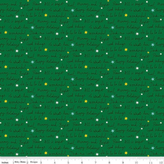 Deck the Halls - 1/2 Yard Increments, Cut Continuously (01666883B Well Wishes B) Liberty Fabrics for Riley Blake Designs