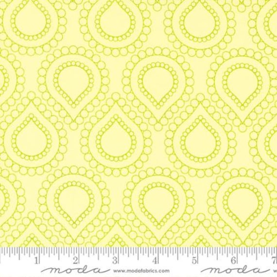 Rainbow Sherbet-1/2 Yard Increments, Cut Continuously (45021-29 Beaded Lotus Geometrics Kiwi) by Sariditty for Moda